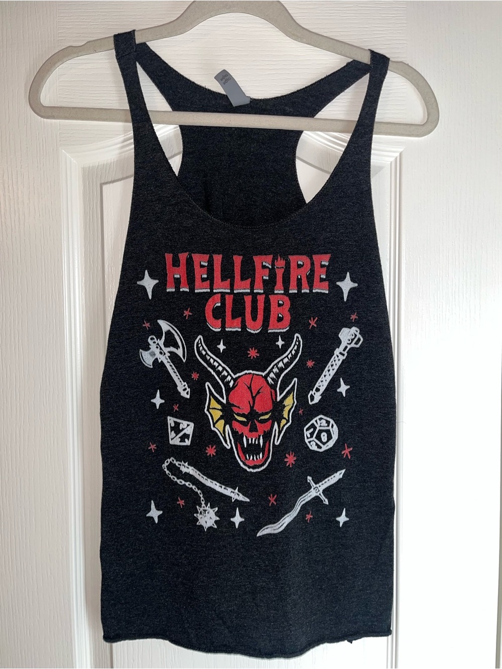 Hellfire Club Graphic Tank Top for Women - Heather Black/Red